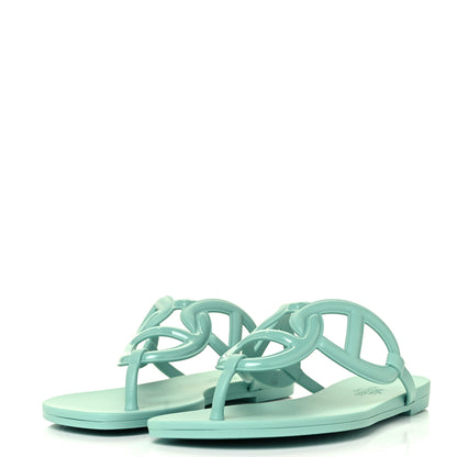 Hermes Rubber Womens Egerie Sandals 36 Vert Embrun 6 of 18