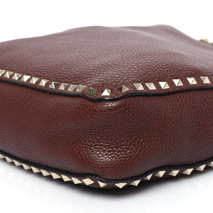 Valentino Garavani Pebbled Calfskin Large Rockstud Flip-Lock Messenger Bag Brown 9 of 11