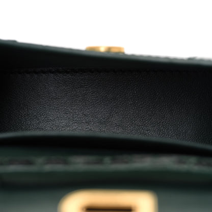 Balenciaga Shiny Calfskin Crocodile Embossed Hourglass Top Handle Bag Mini Forest Green 5 of 8