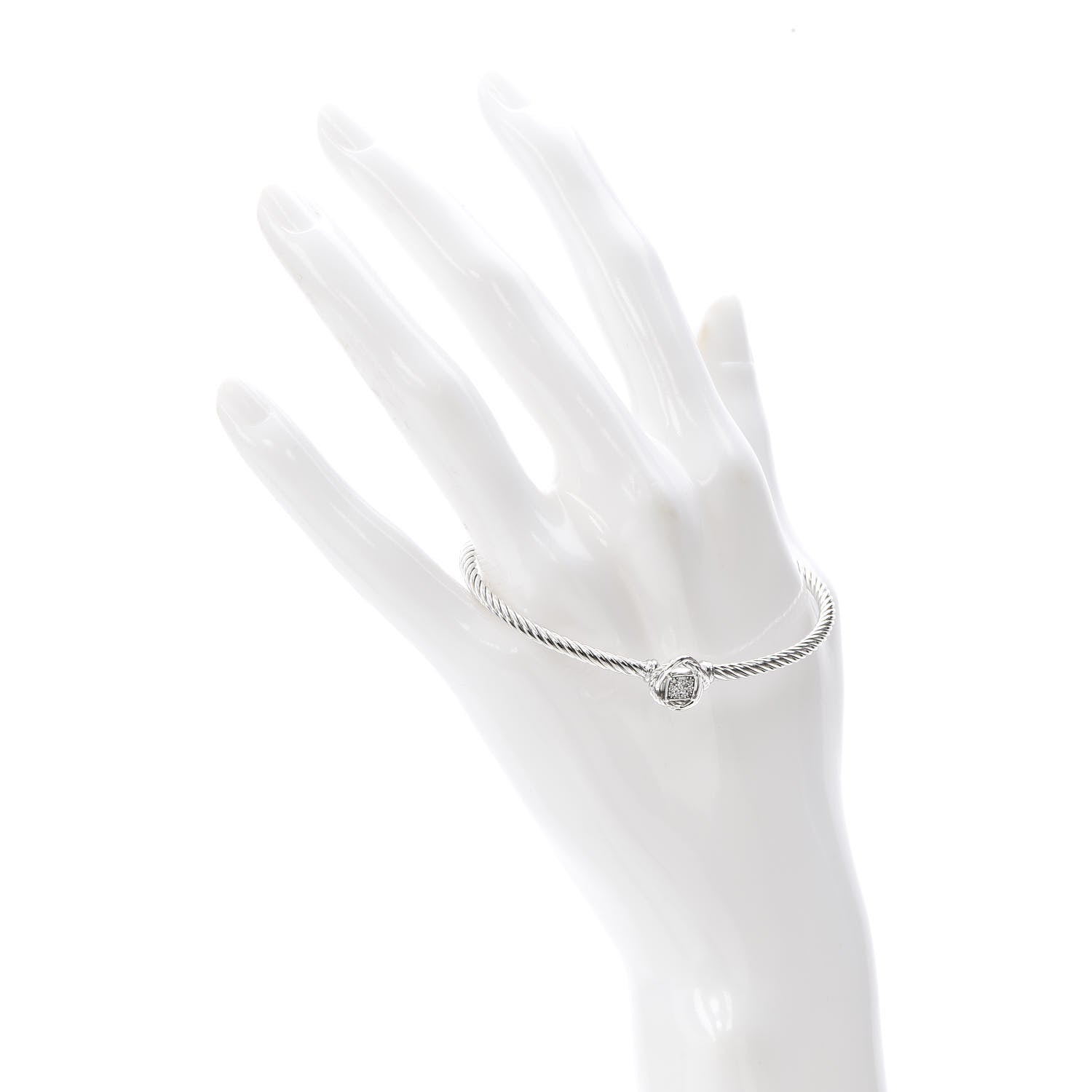 David Yurman Sterling Silver Diamond 3mm Infinity Bracelet 2 of 4