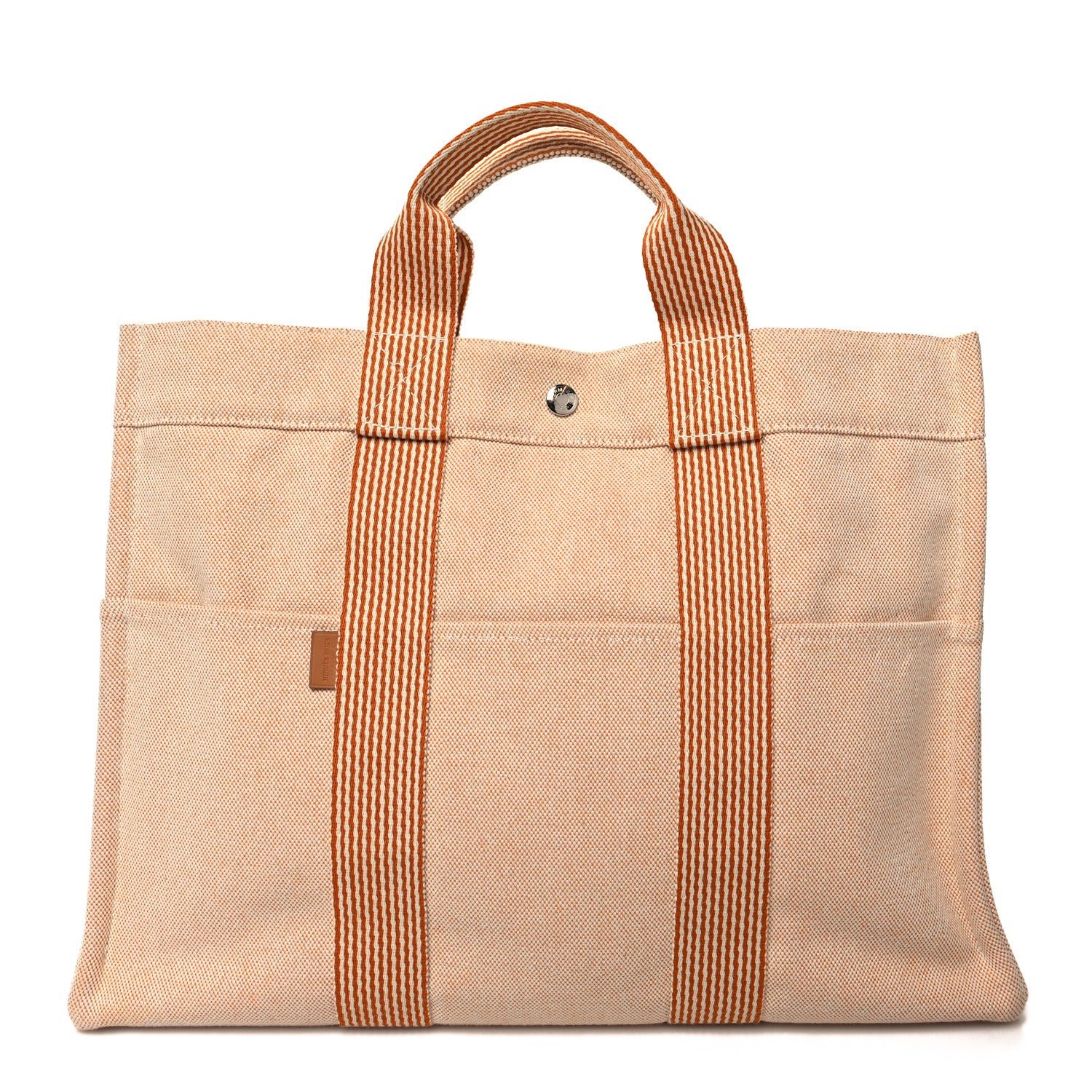 Hermes Canvas Herline MM Tote Orange 1 of 9