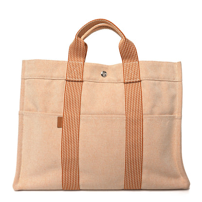 Hermes Canvas Herline MM Tote Orange 1 of 9