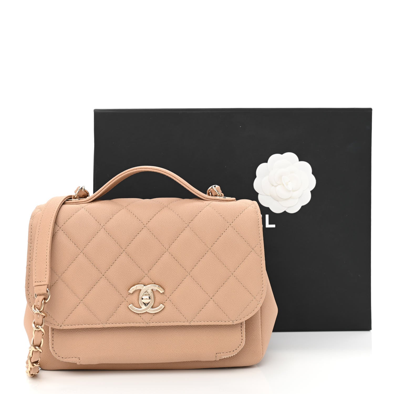 Chanel Caviar Quilted Medium Business Affinity Flap Beige 11 of 11