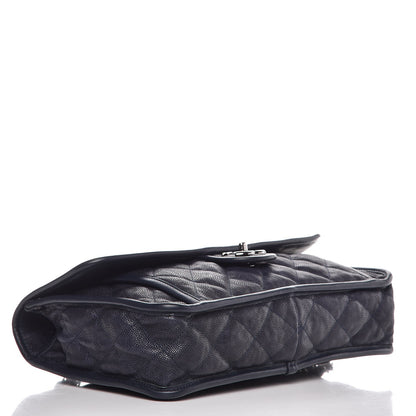 Chanel Caviar Quilted Large French Riviera Flap Navy Blue 5 of 12