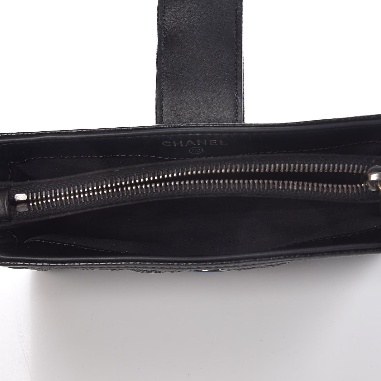 Caviar Quilted Mini Boy Phone Holder Clutch Black