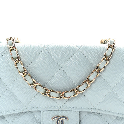 Chanel Caviar Quilted Flap Phone Holder With Chain Light Blue 9 of 11