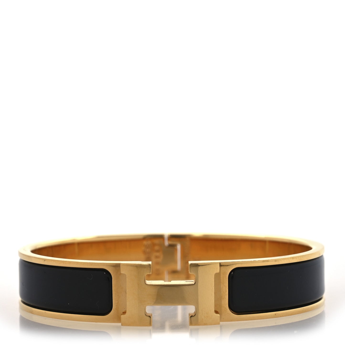 Enamel Narrow Clic Clac H Bracelet GM Black
