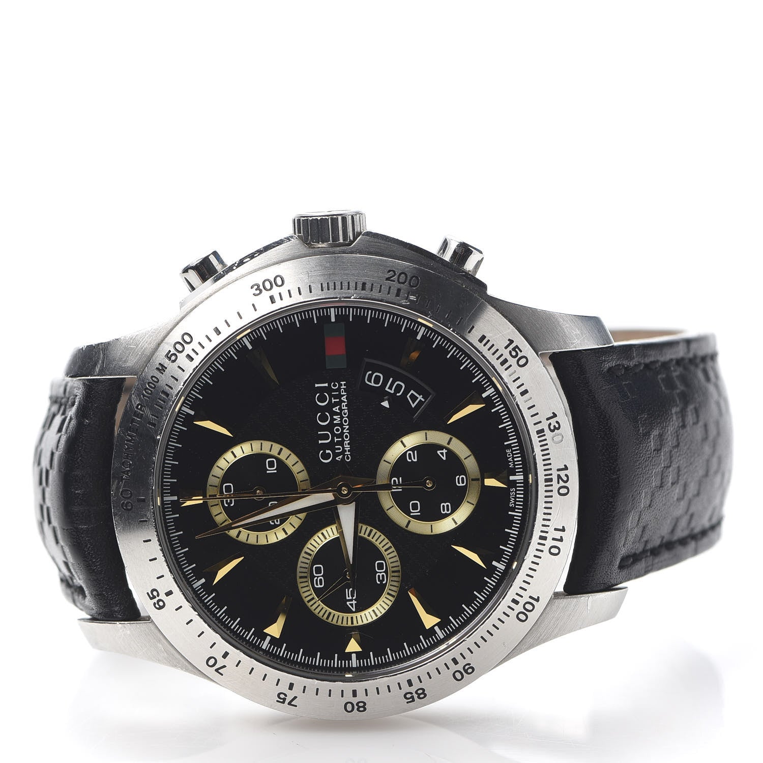 Gucci Stainless Steel Calfskin 44mm G-Timeless Chronograph Automatic Watch Black 3 of 9