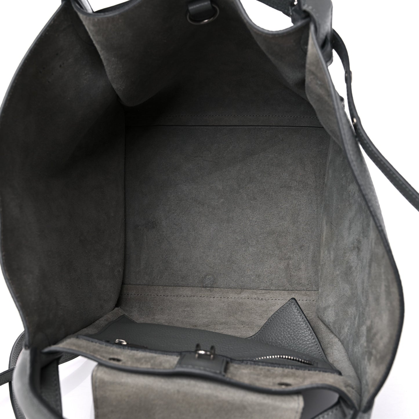 Supple Calfskin Long Strap Small Big Bag Zinc