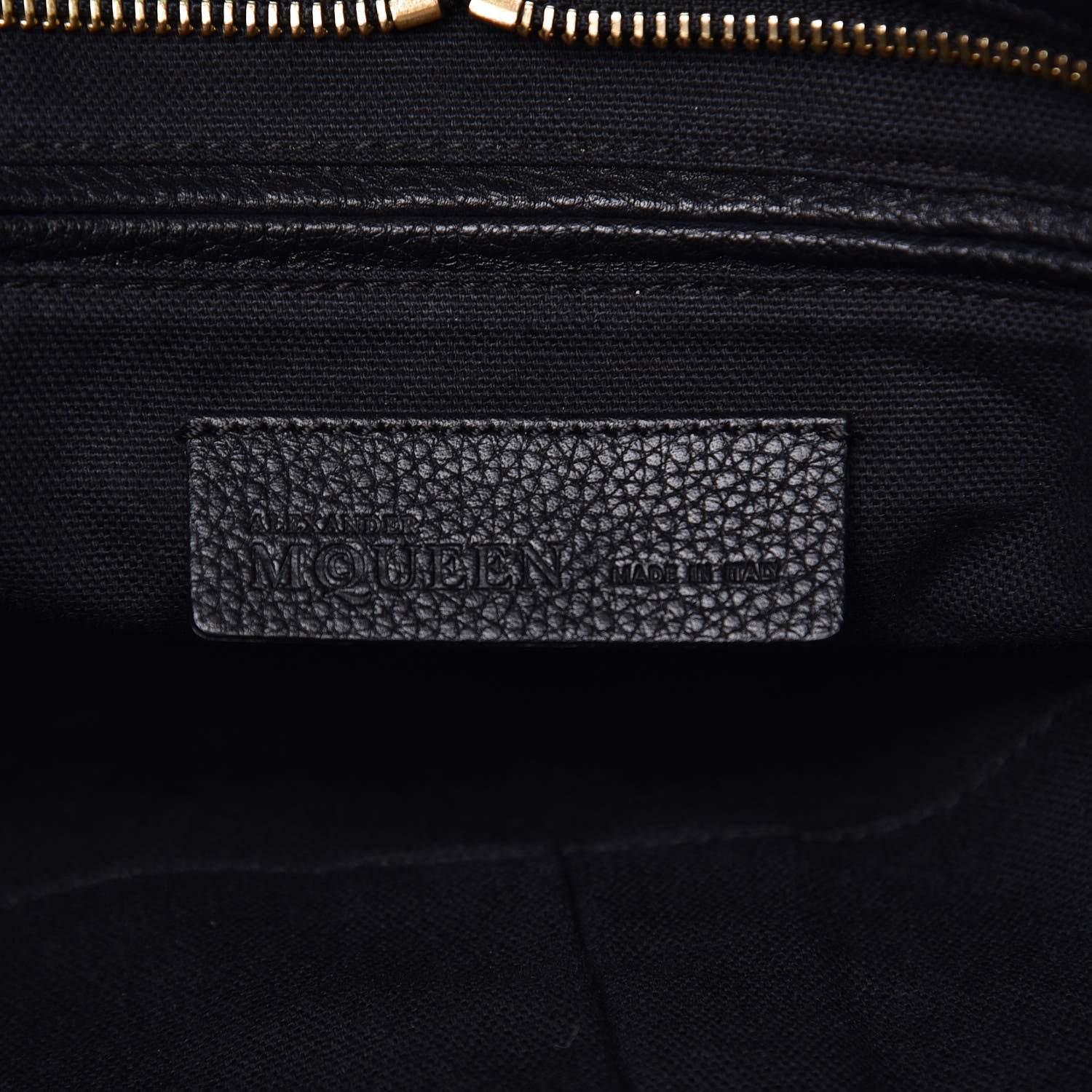 Alexander McQueen Pebbled Calfskin Large Skull Padlock Zip Around Tote Black 6 of 13