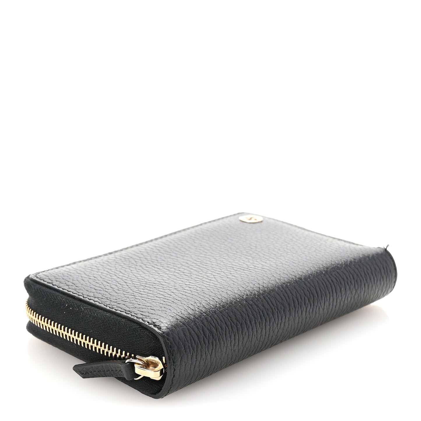 Dollar Calfskin Medium GG Zip Around Wallet Black