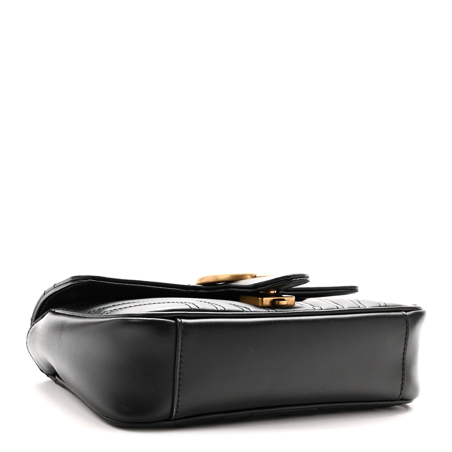 Calfskin Matelasse Mini GG Marmont Shoulder Bag Black