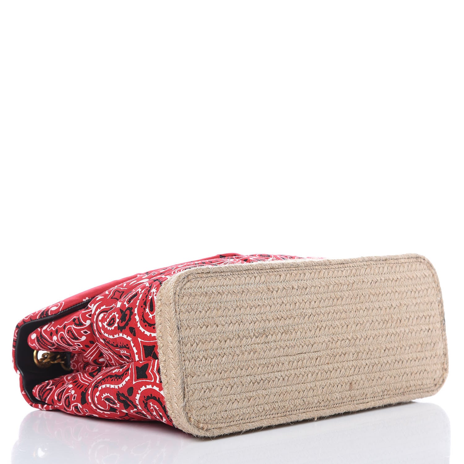 Saint Laurent Canvas Bandana Medium Loulou Chain Satchel Red 4 of 11