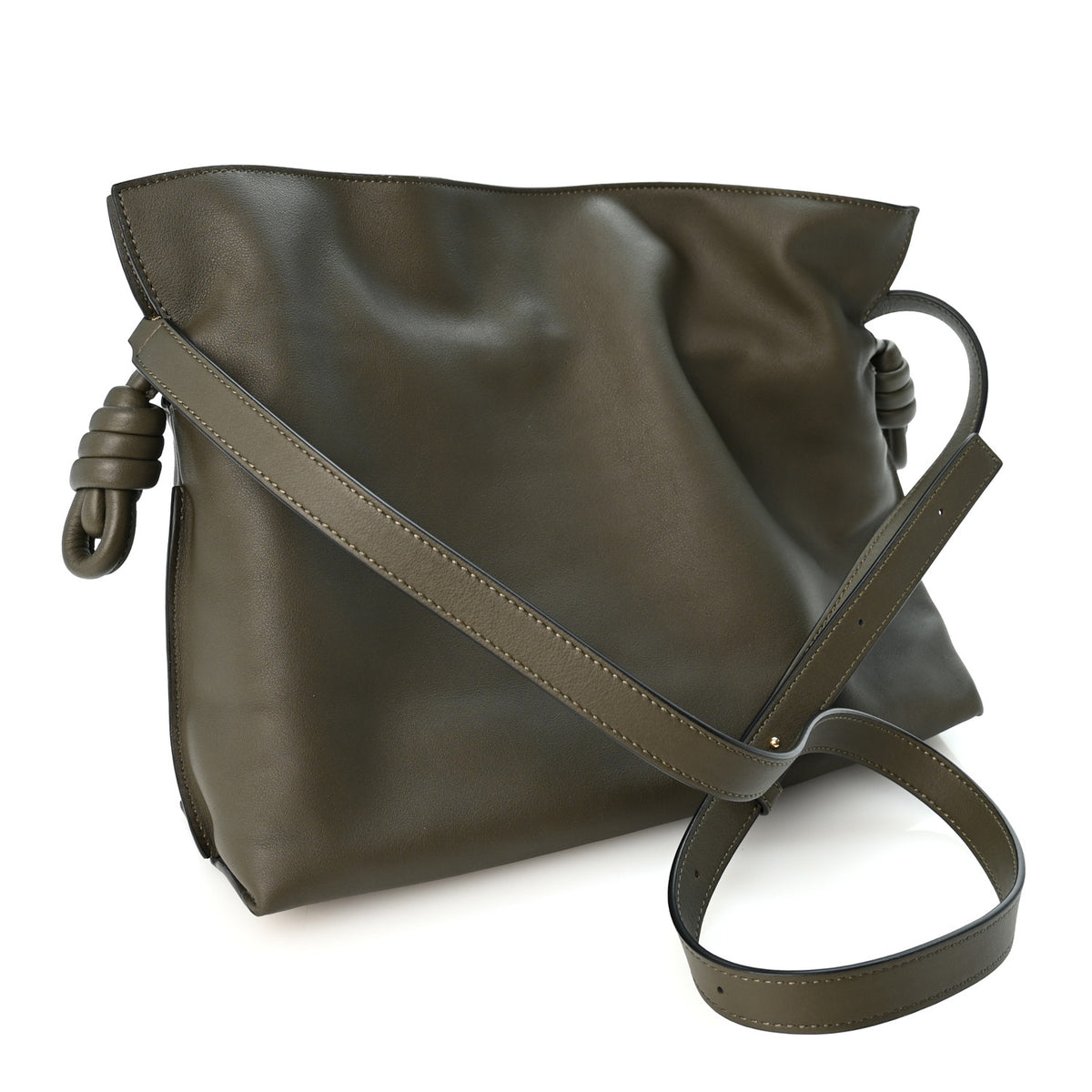 Loewe Nappa Calfskin Medium Flamenco Knot Clutch Avocado Green 3 of 10