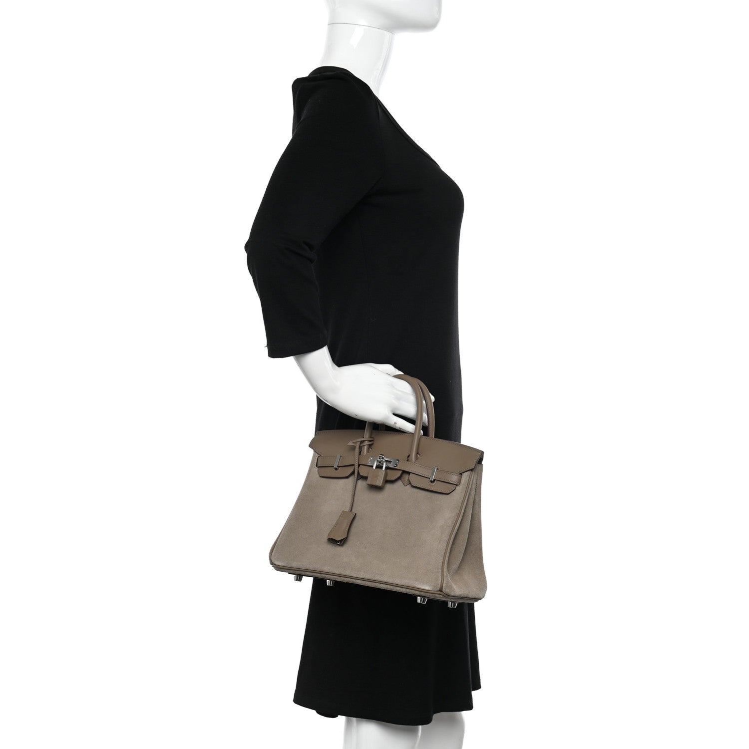 Hermes Veau Doblis Swift Grizzly Birkin 25 Gris Caillou Etoupe 2 of 10