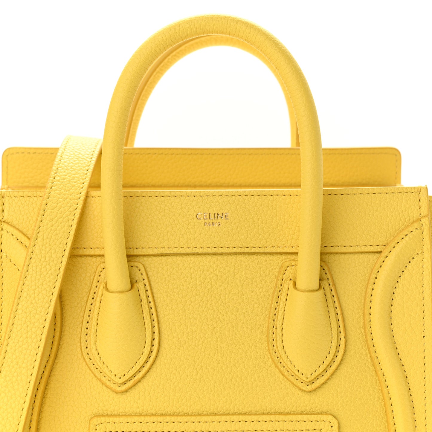 Drummed Calfskin Nano Luggage Citron