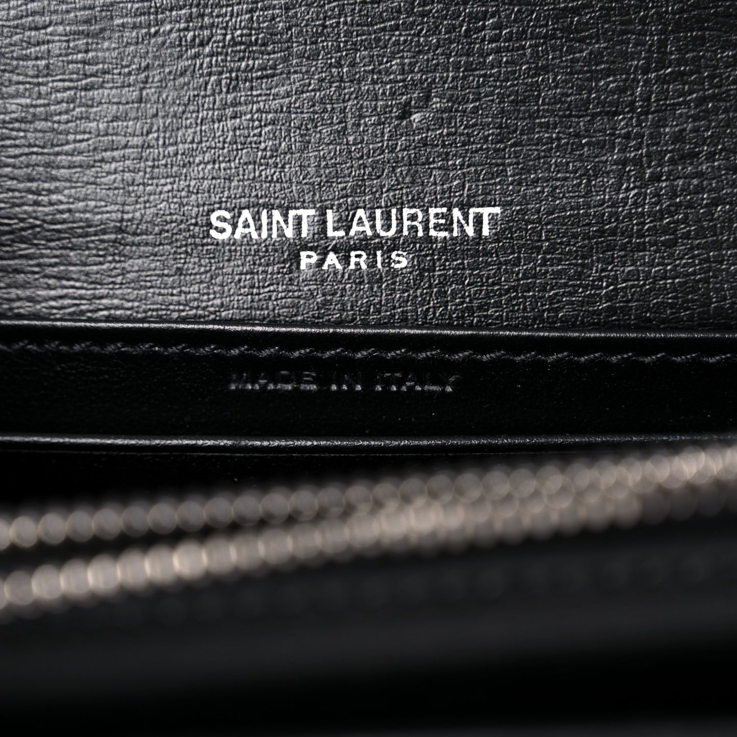 Calfskin Monogram Sunset Chain Wallet Black