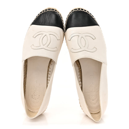 Chanel Lambskin CC Espadrilles 37 White Black 2 of 14