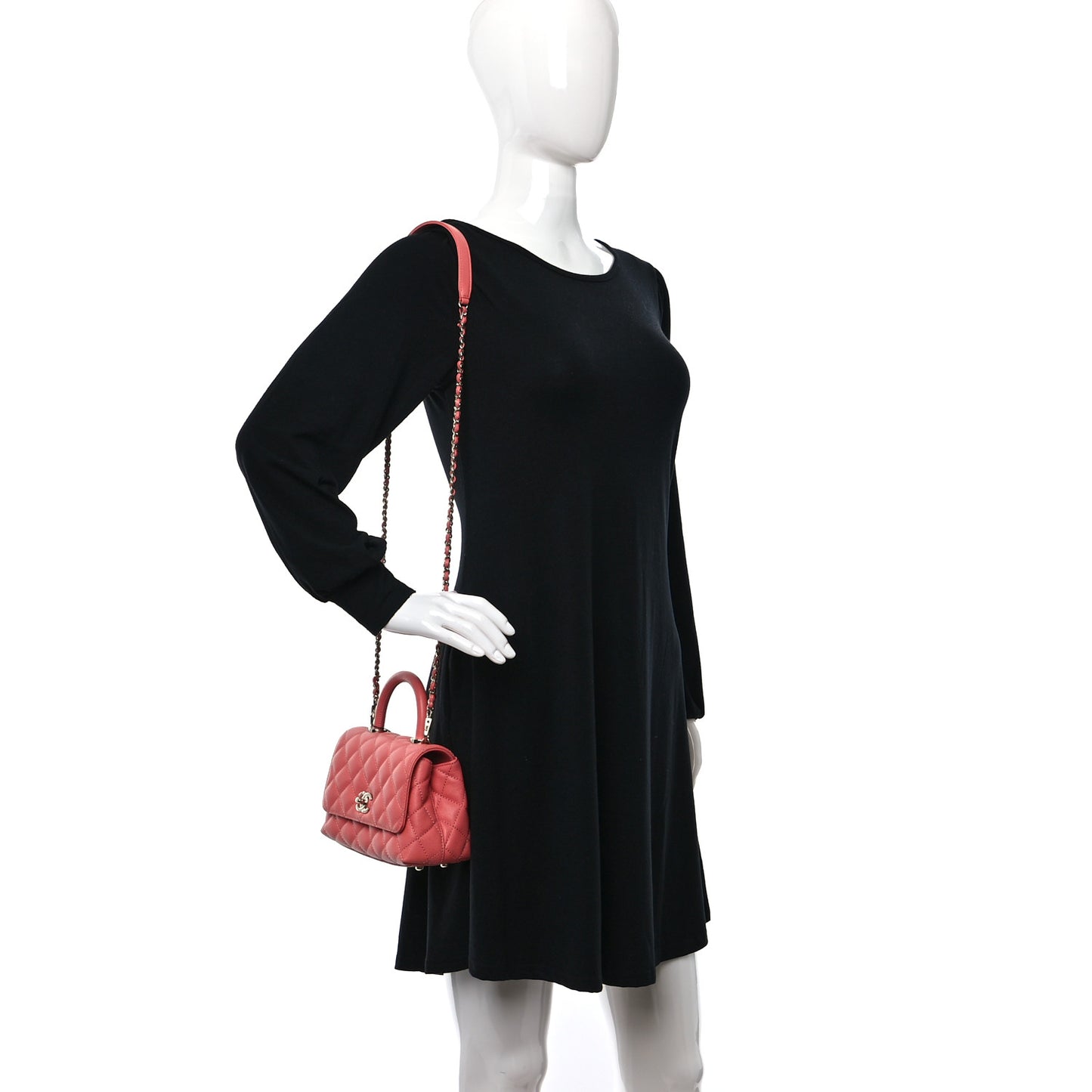 Caviar Quilted Extra Mini Coco Handle Flap Pink