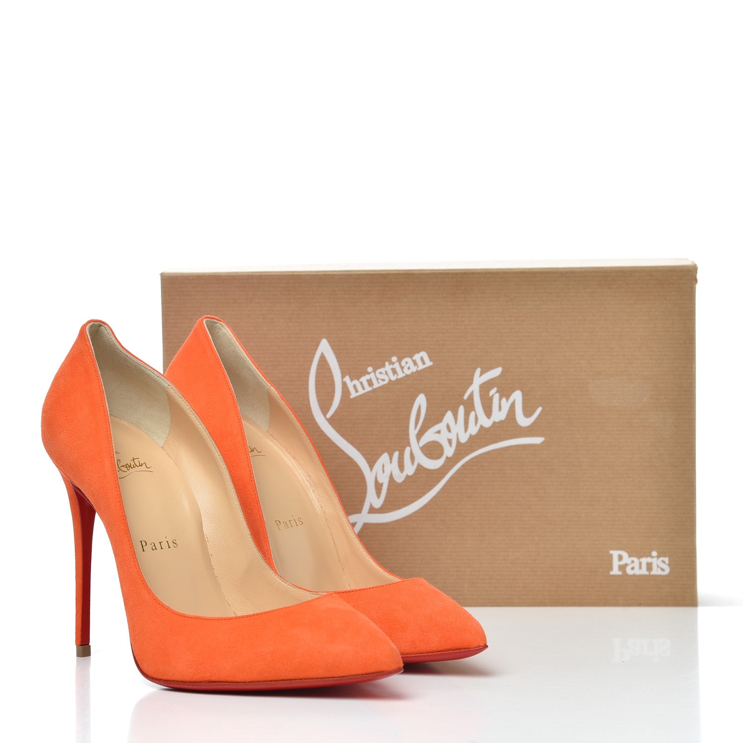 Christian Louboutin Suede Pigalle Follies 100 Pumps 37 Magma 17 of 17