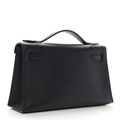 Hermes Swift Kelly Pochette Clutch Black 3 of 11