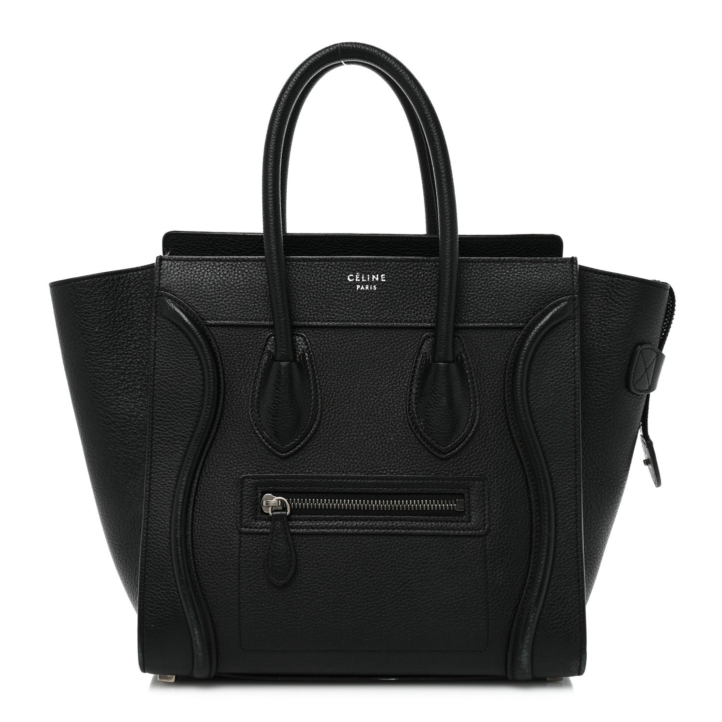 Drummed Calfskin Micro Luggage Black