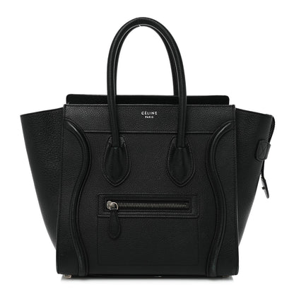 Celine Drummed Calfskin Micro Luggage Black 1 of 25