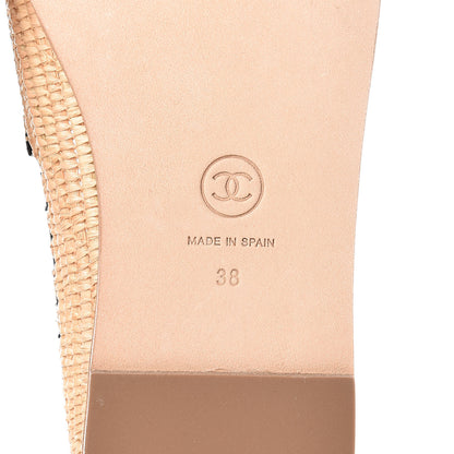 Chanel Satin Grosgrain CC Espadrilles 38 Black 6 of 8