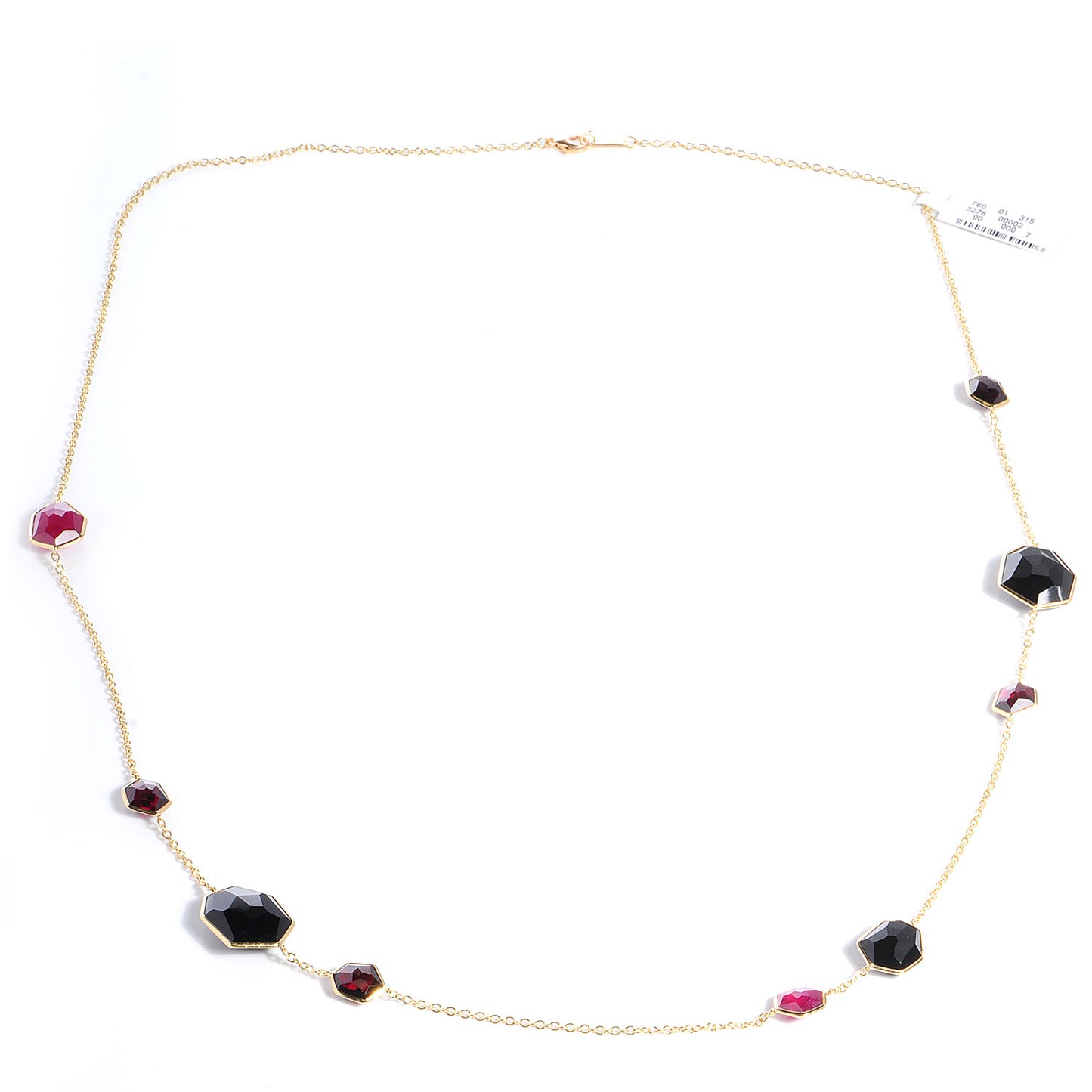 IPPOLITA 18k Gold Rock Candy Long Necklace Black Onyx African Ruby Garnet