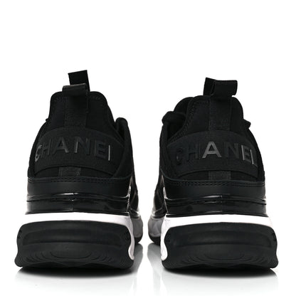 Chanel Velvet Calfskin Mixed Fibers CC Sneakers 37.5 Black 5 of 10