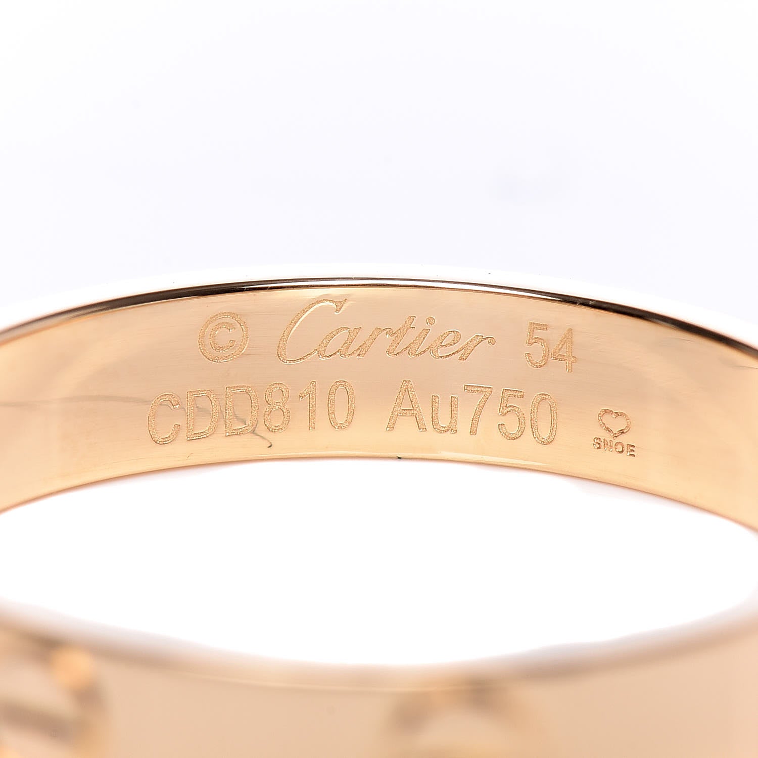 Cartier 18K Yellow Gold 3.5mm LOVE Wedding Band Ring 54 6.75 4 of 4