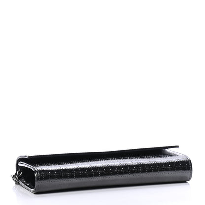 Christian Dior Metallic Patent Micro-Cannage Lady Dior Croisiere Chain Wallet Black 3 of 4