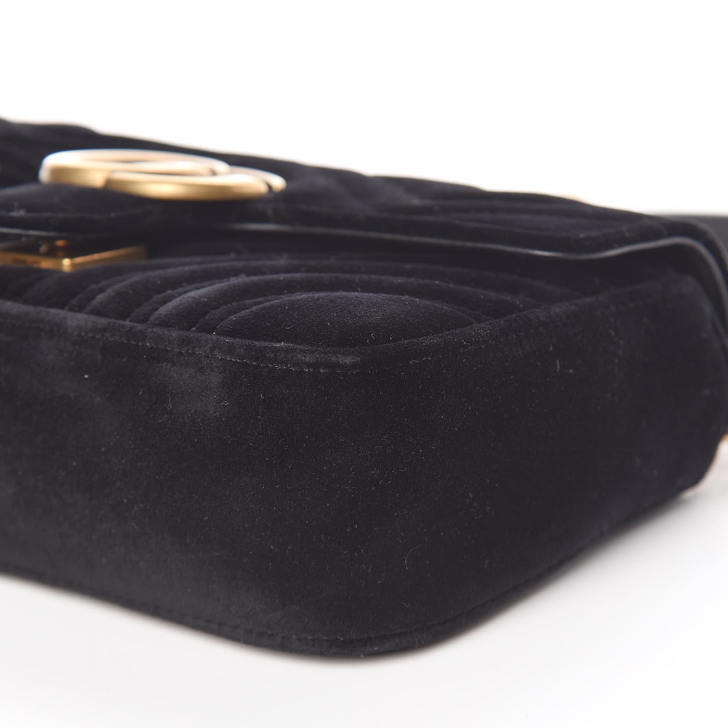 Velvet Matelasse Mini GG Marmont Shoulder Bag Black