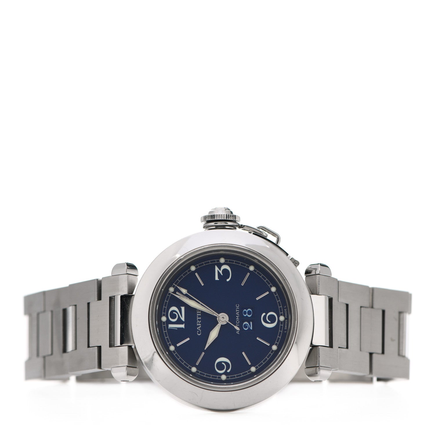 Cartier Stainless Steel 35mm Pasha C Big Date Automatic Watch Blue 2 of 4