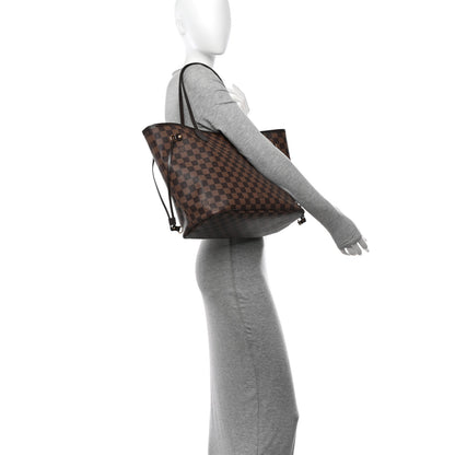 Louis Vuitton Damier Ebene Neo Neverfull MM Rose Ballerine 2 of 14