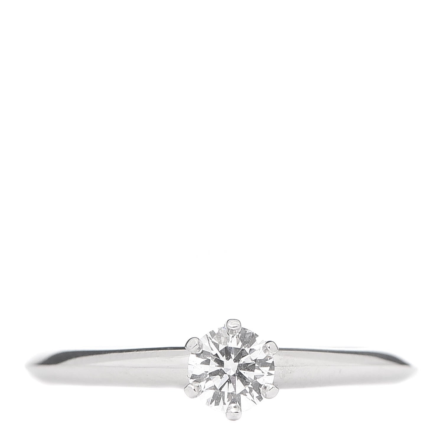Tiffany Platinum Diamond .27ct Solitaire Engagement Ring 54 7 1 of 6