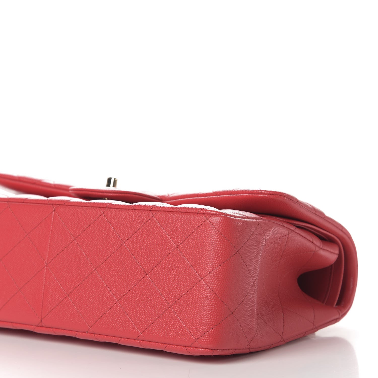 Chanel Caviar Quilted Jumbo Double Flap Red 9 of 10