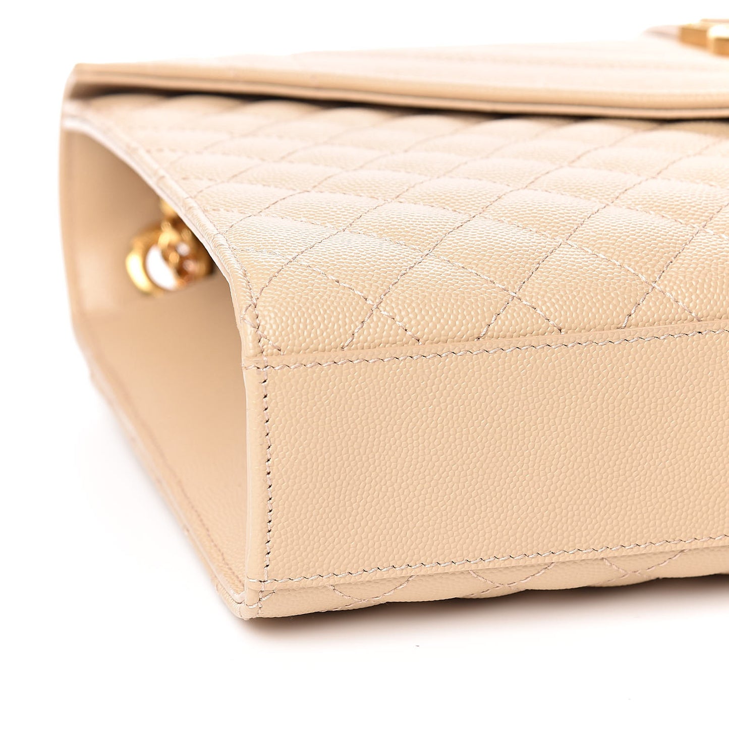Grain De Poudre Mixed Matelasse Large Triquilt Monogram Satchel Nude Powder