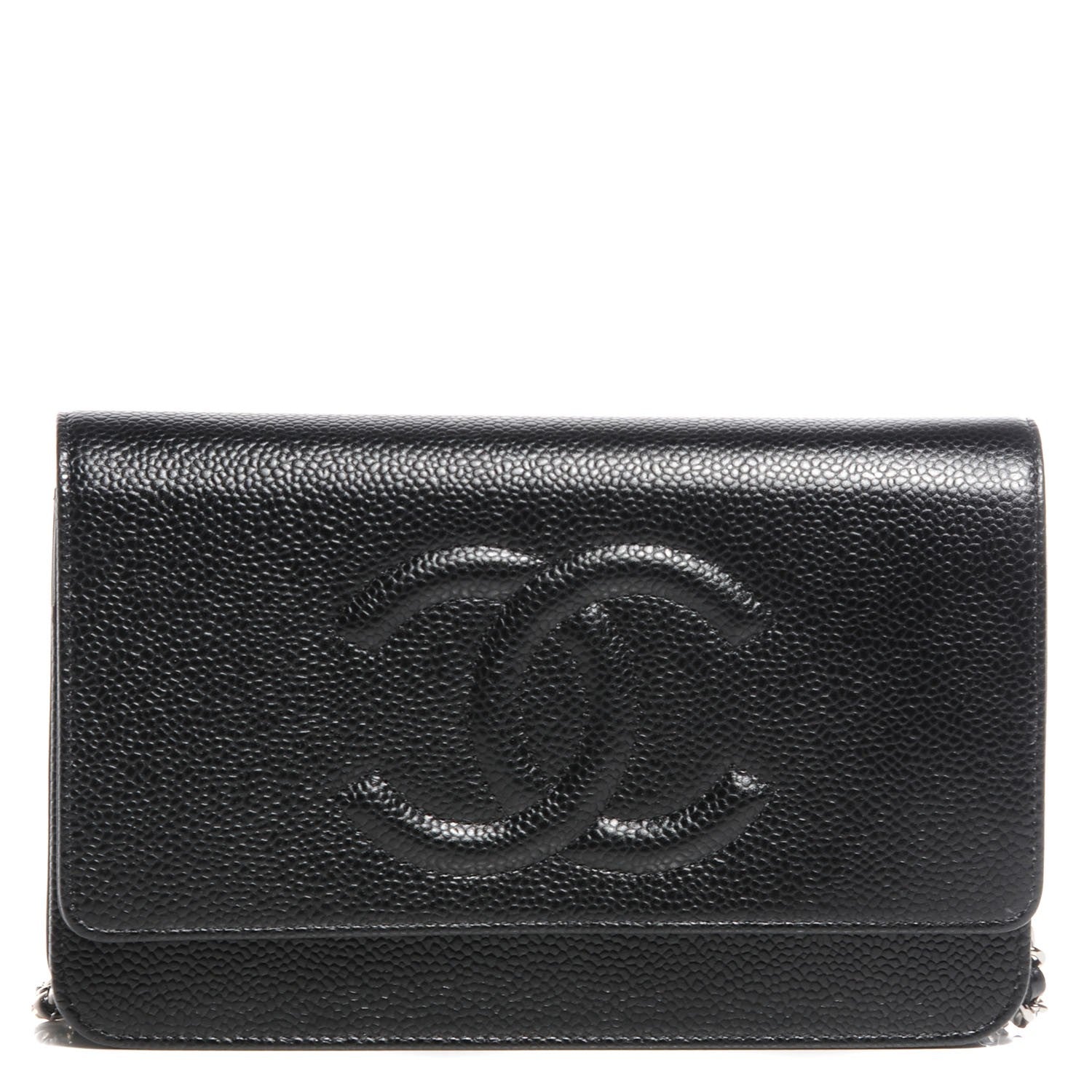 Chanel Caviar Timeless CC Wallet On Chain WOC Black 1 of 8
