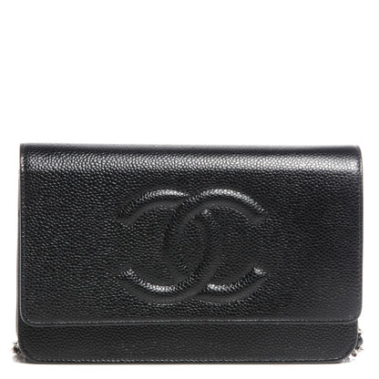 Chanel Caviar Timeless CC Wallet On Chain WOC Black 1 of 8