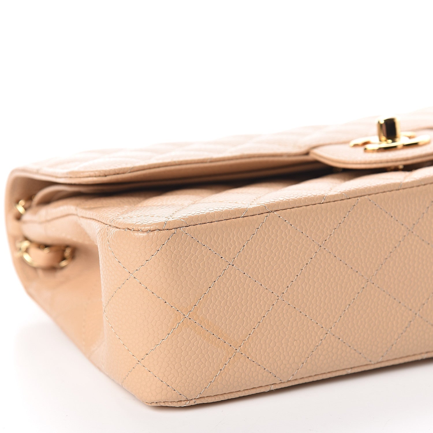 Chanel Caviar Quilted Medium Double Flap Beige Clair 8 of 12