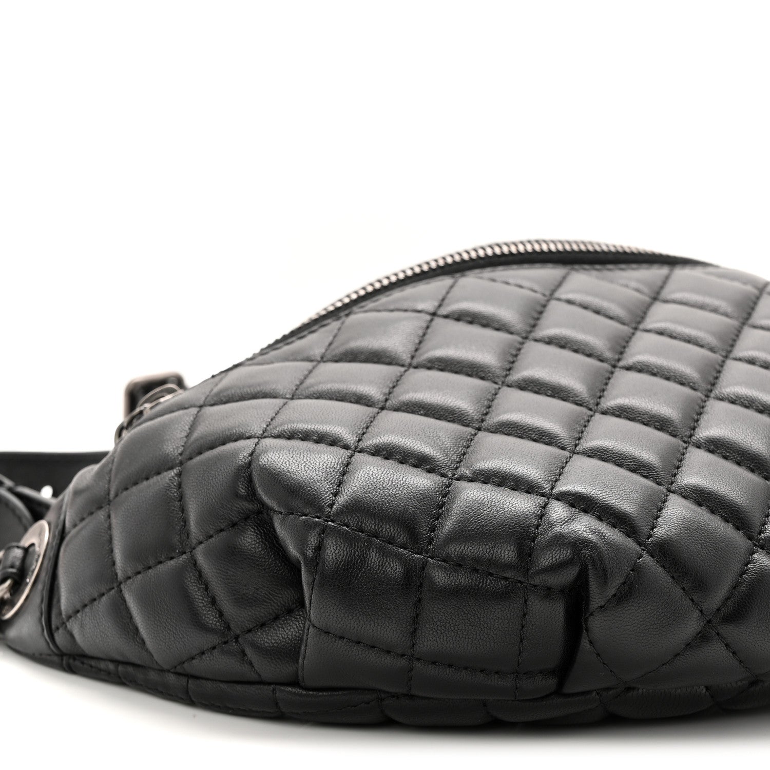 Chanel Lambskin Quilted Banane Waist Bag Fanny Pack Black 9 of 11