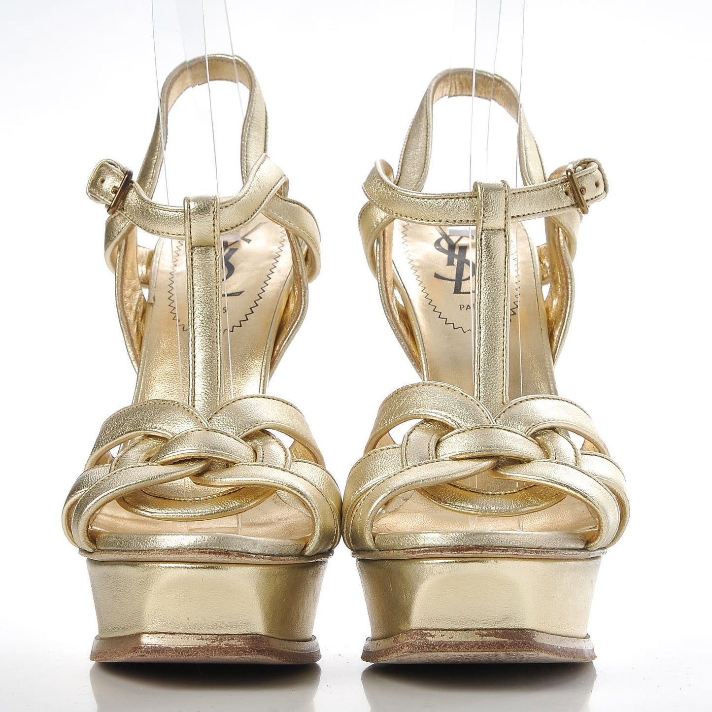 Metallic Nappa Tribute 105 Platform Sandals 36.5 Light Gold
