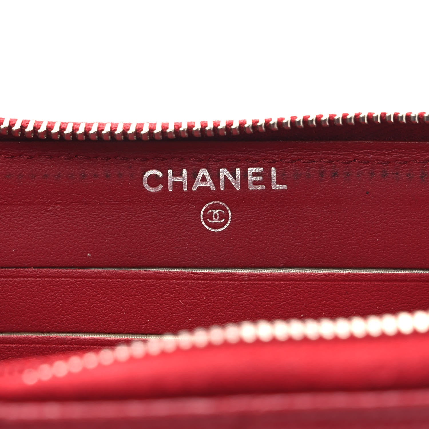 Chanel Caviar Quilted Medium Zip Around Wallet Red 6 of 9