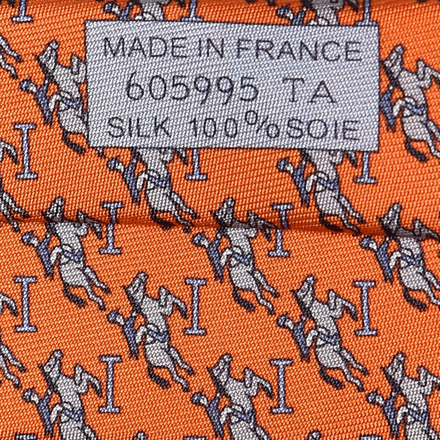 Silk Printed Mens Neck Tie Orange Gris Bleu Gris