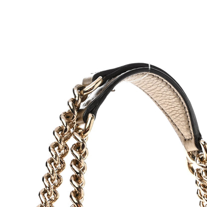 Gucci Metallic Pebbled Calfskin Medium Soho Chain Shoulder Bag Golden Beige 11 of 12