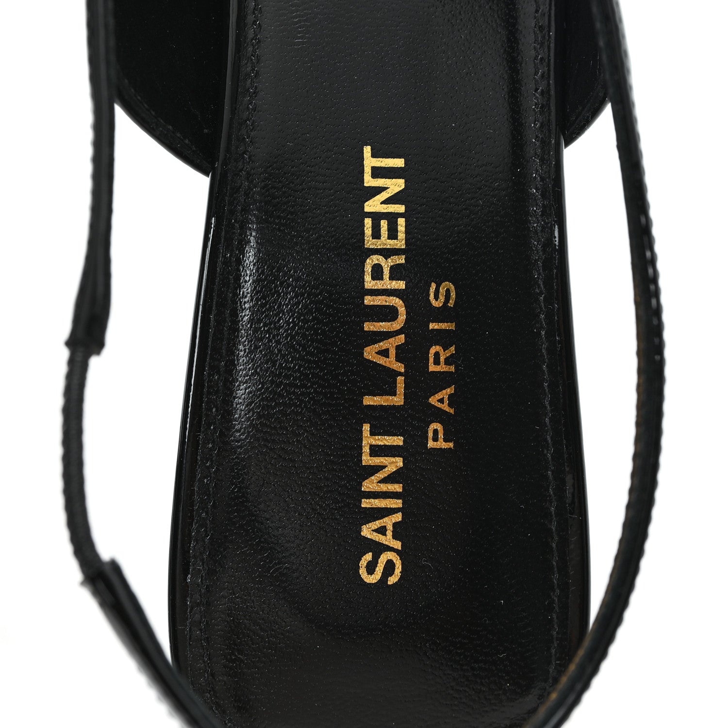 Saint Laurent Patent Bade Slingback Pumps 36 Black 8 of 10
