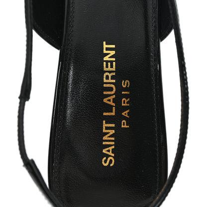Saint Laurent Patent Bade Slingback Pumps 36 Black 8 of 10