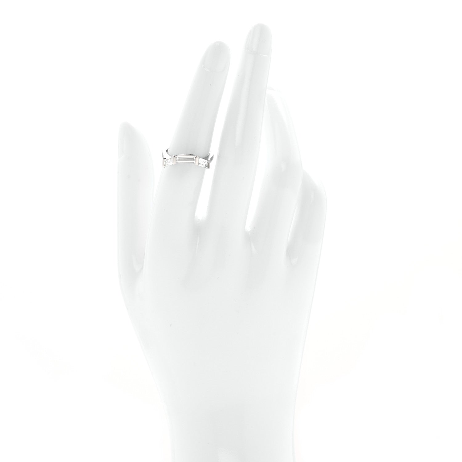 Tiffany Platinum Diamond Three Baguette Ring 50 5.5 2 of 6