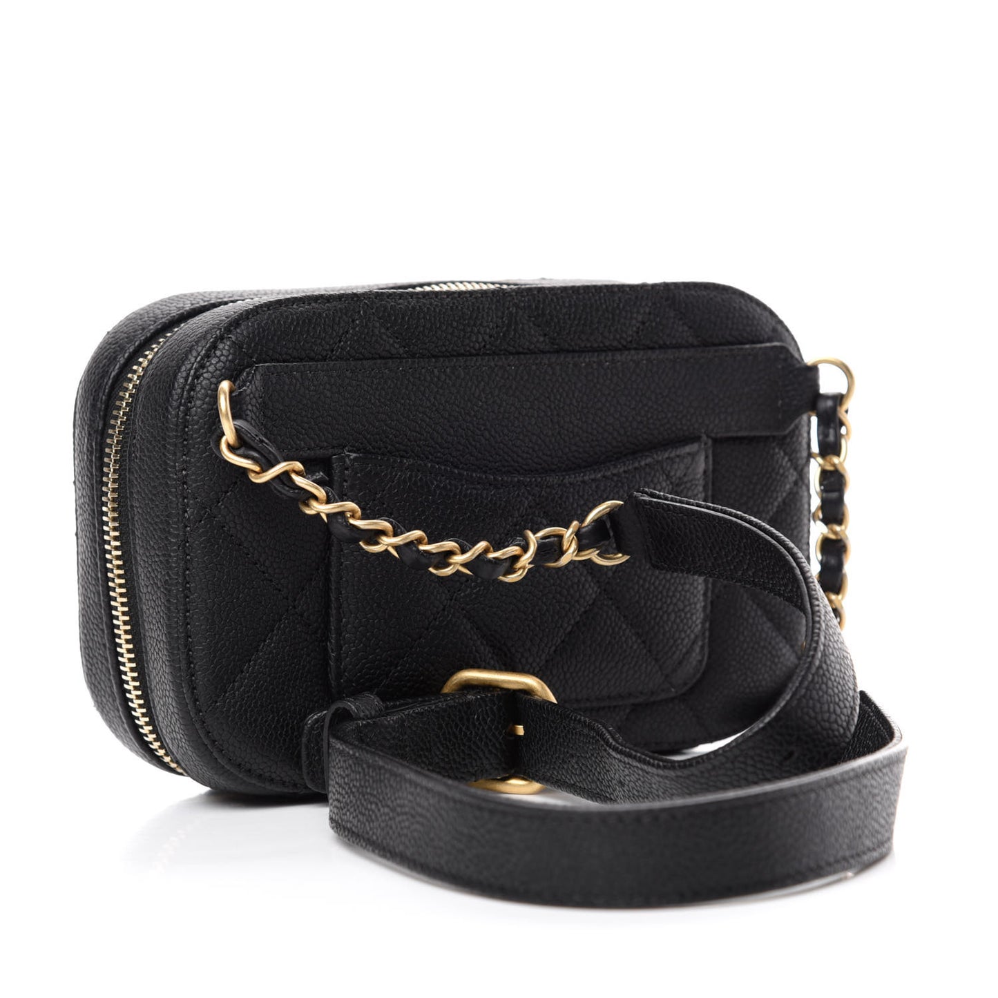 Caviar Quilted Waist Bag Black